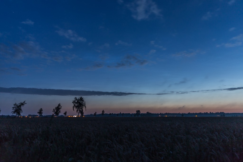 Um 3:43 Uhr MESZ stehen die höchsten sichtbaren Leuchtenden Nachtwolken bereits auf über 20°. (Bild: B. Knispel)
